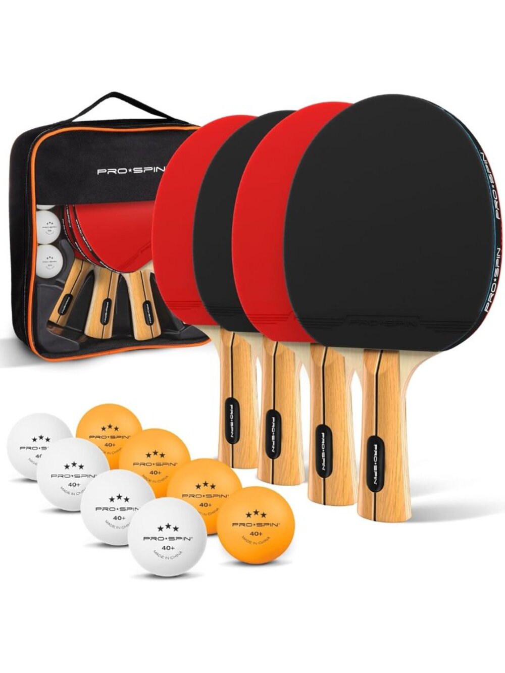 High-Performance Ping Pong Paddle Set with Rackets, 3-Star Balls & Storage Case